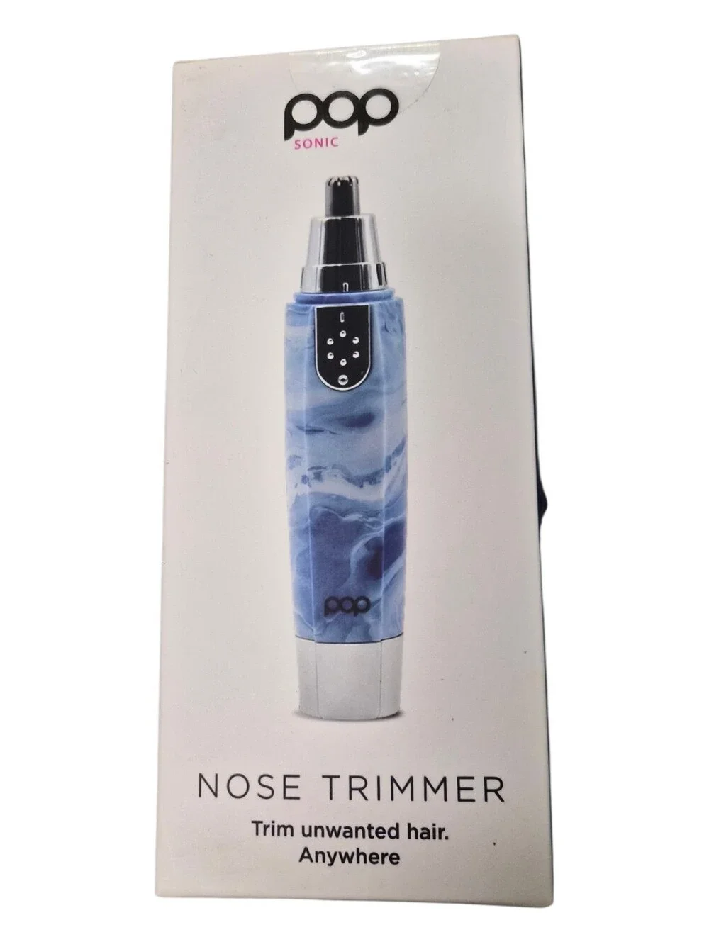 Pop Sonic Nose Trimmer Blue Marble Personal Grooming Tool NEW Sealed